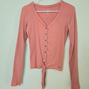 Hollister Pink Long Sleeve Button Down Shirt